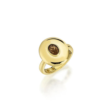 Oval Taşlı Elegant Altın Yüzük