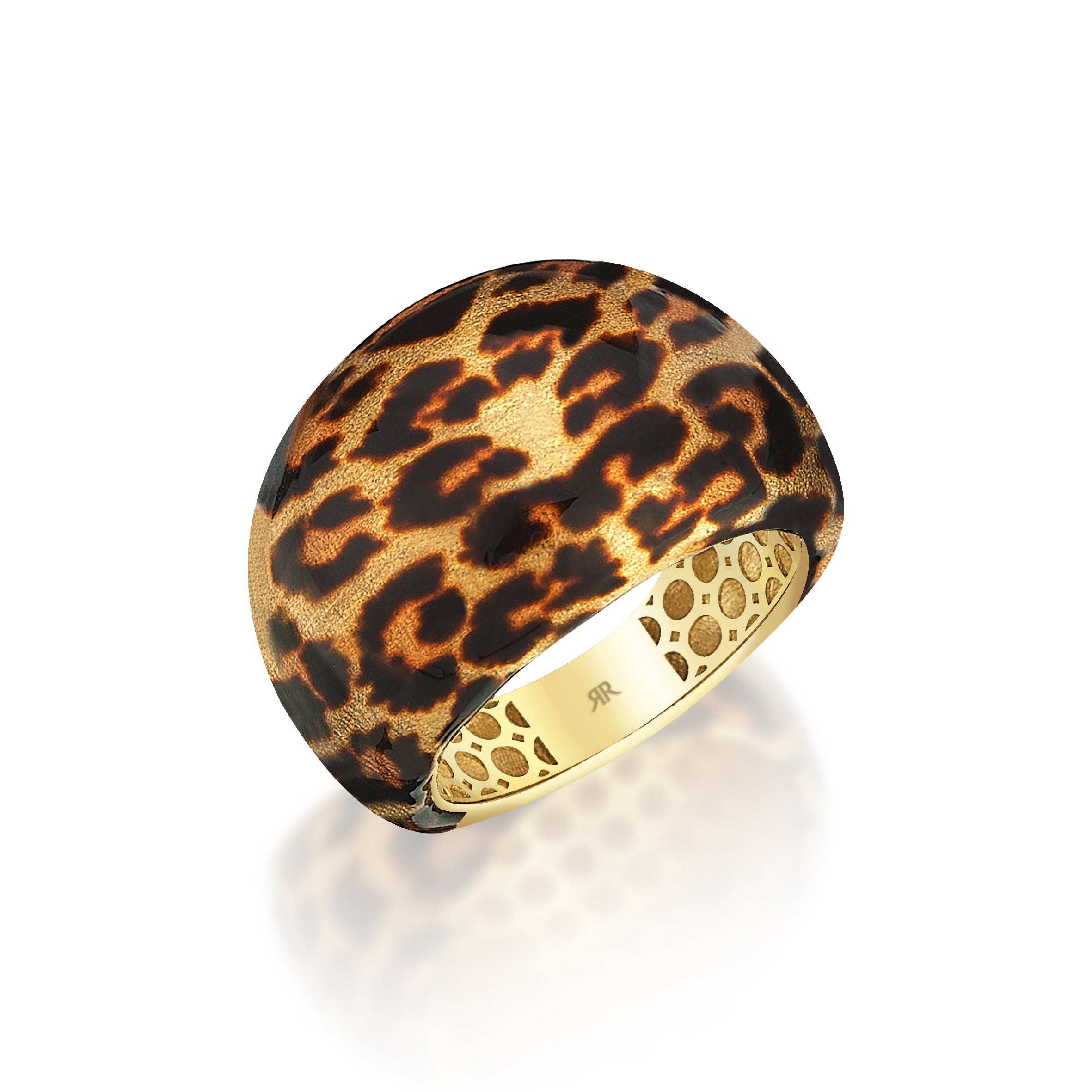 Leopar Tam Mineli Altın Yüzük