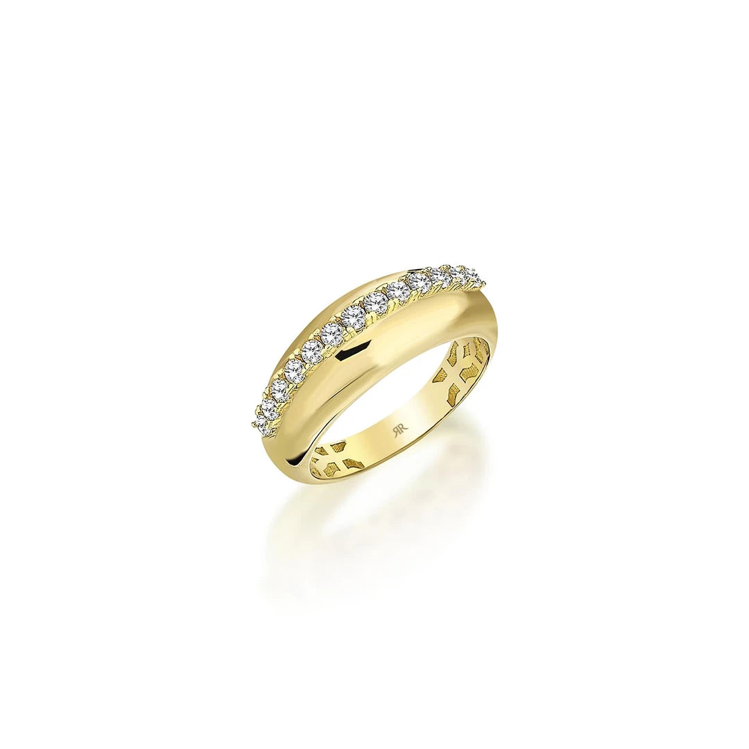 Sıra Taşlı Zarif Altın Yüzük