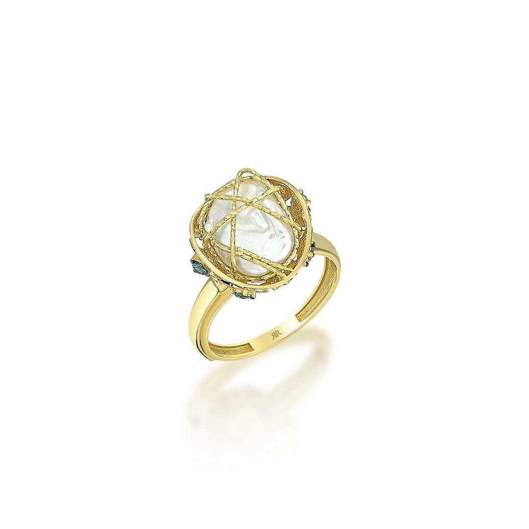 Zarif İnci Altın Yüzük