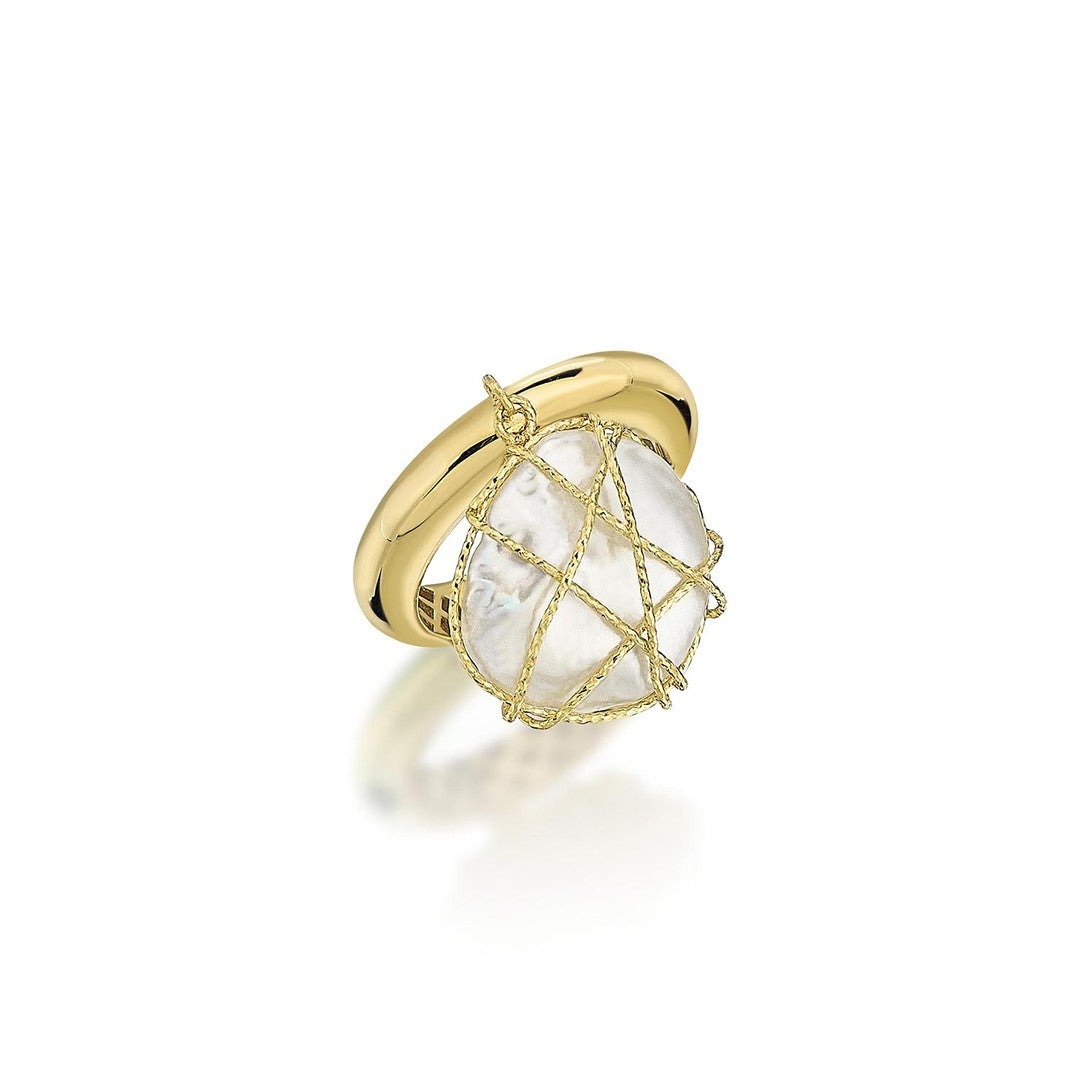 Sallantılı İnci Altın Yüzük