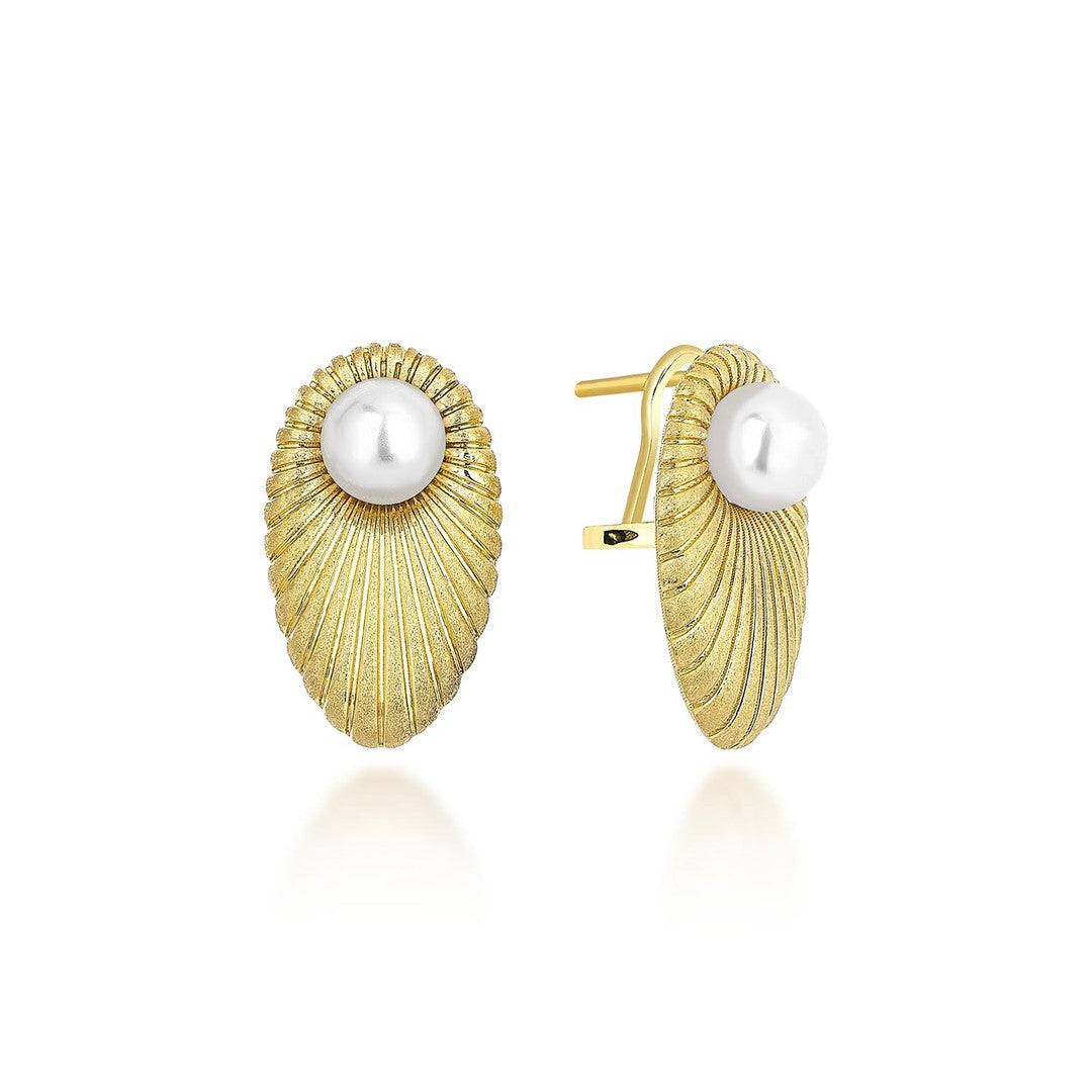 Elegant İnci Altın Küpe