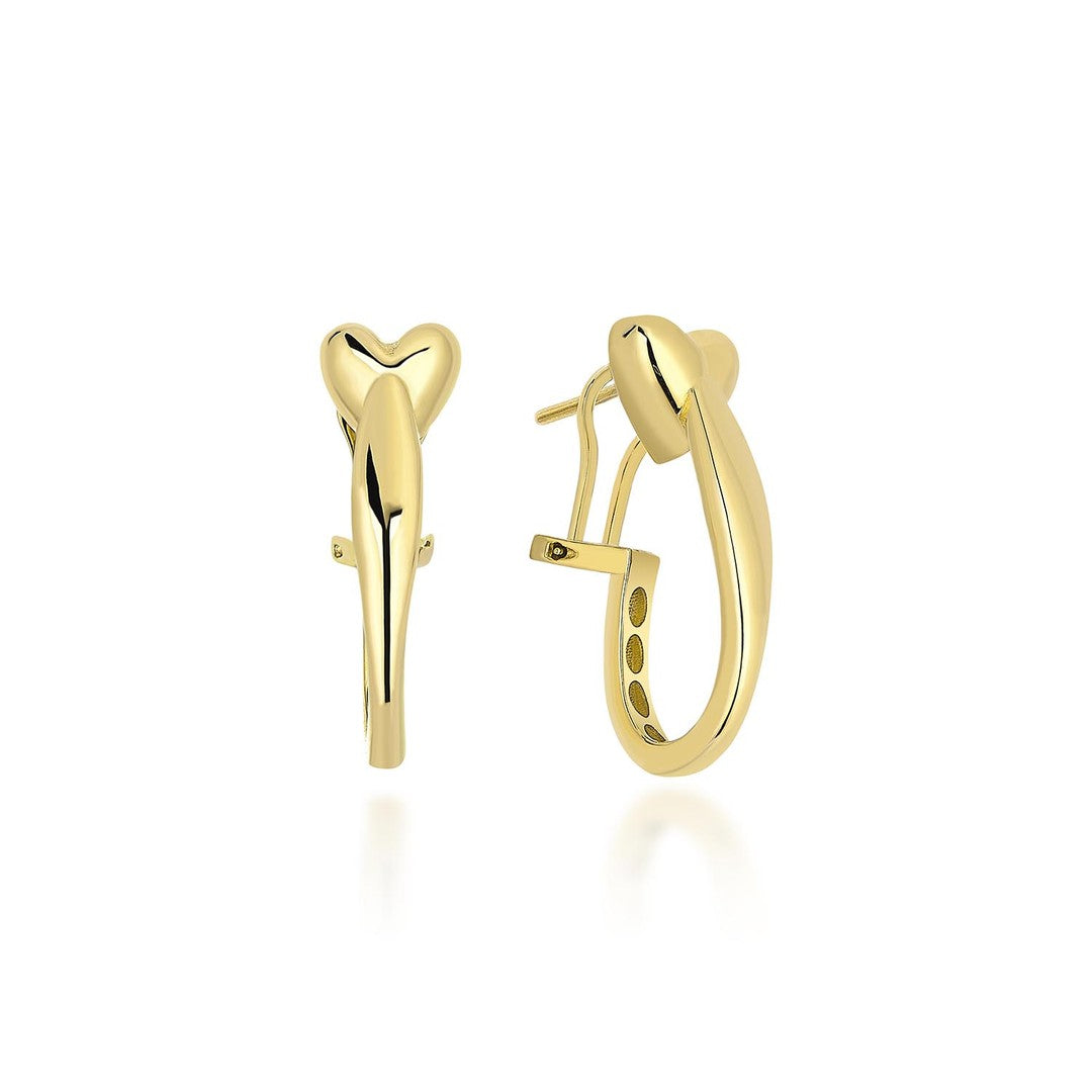 Elegant Kalp Altın Küpe