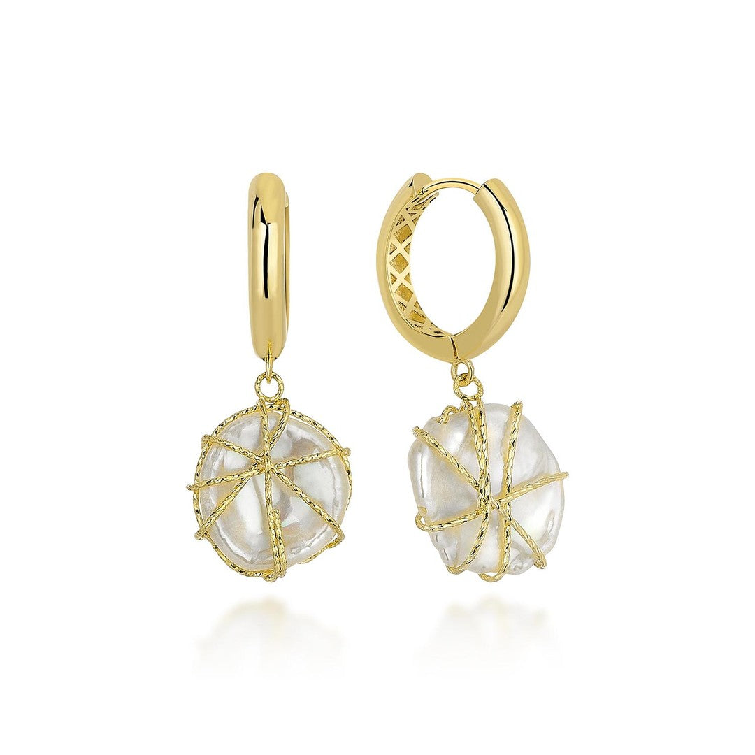 Zarif İnci Altın Küpe