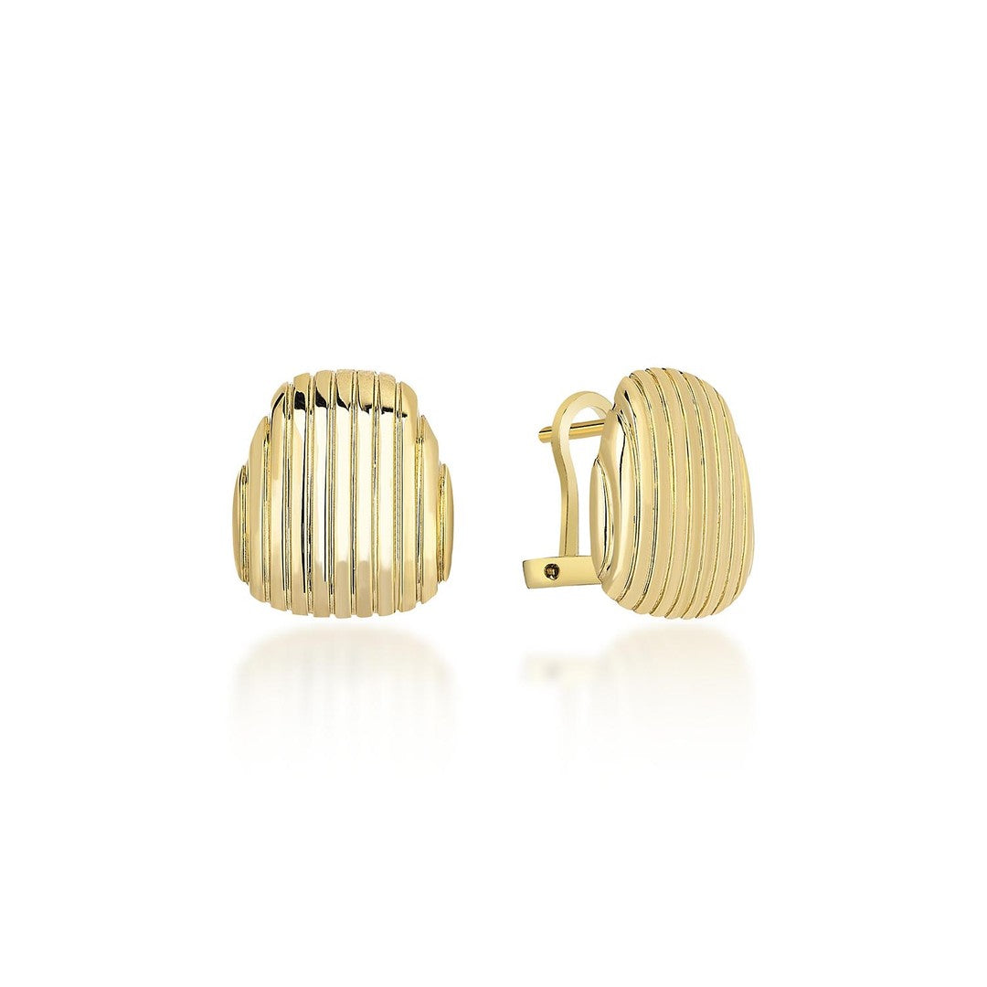 Dokulu Elegant Altın Küpe