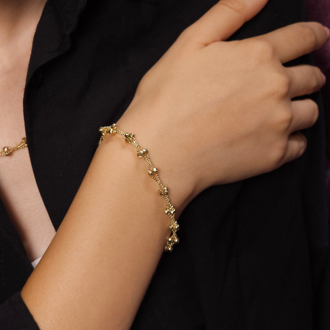 Tam Sıra Dorika Altın Bileklik