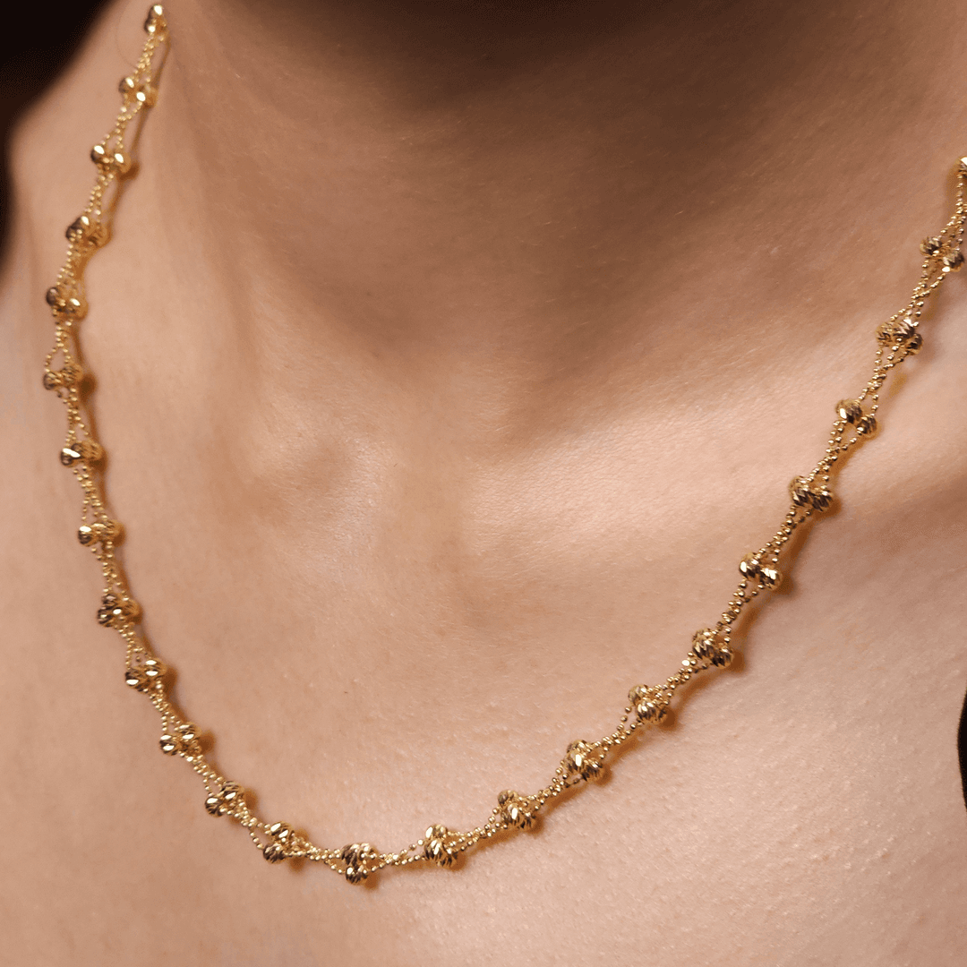 Tam Sıra Dorika Altın Kolye