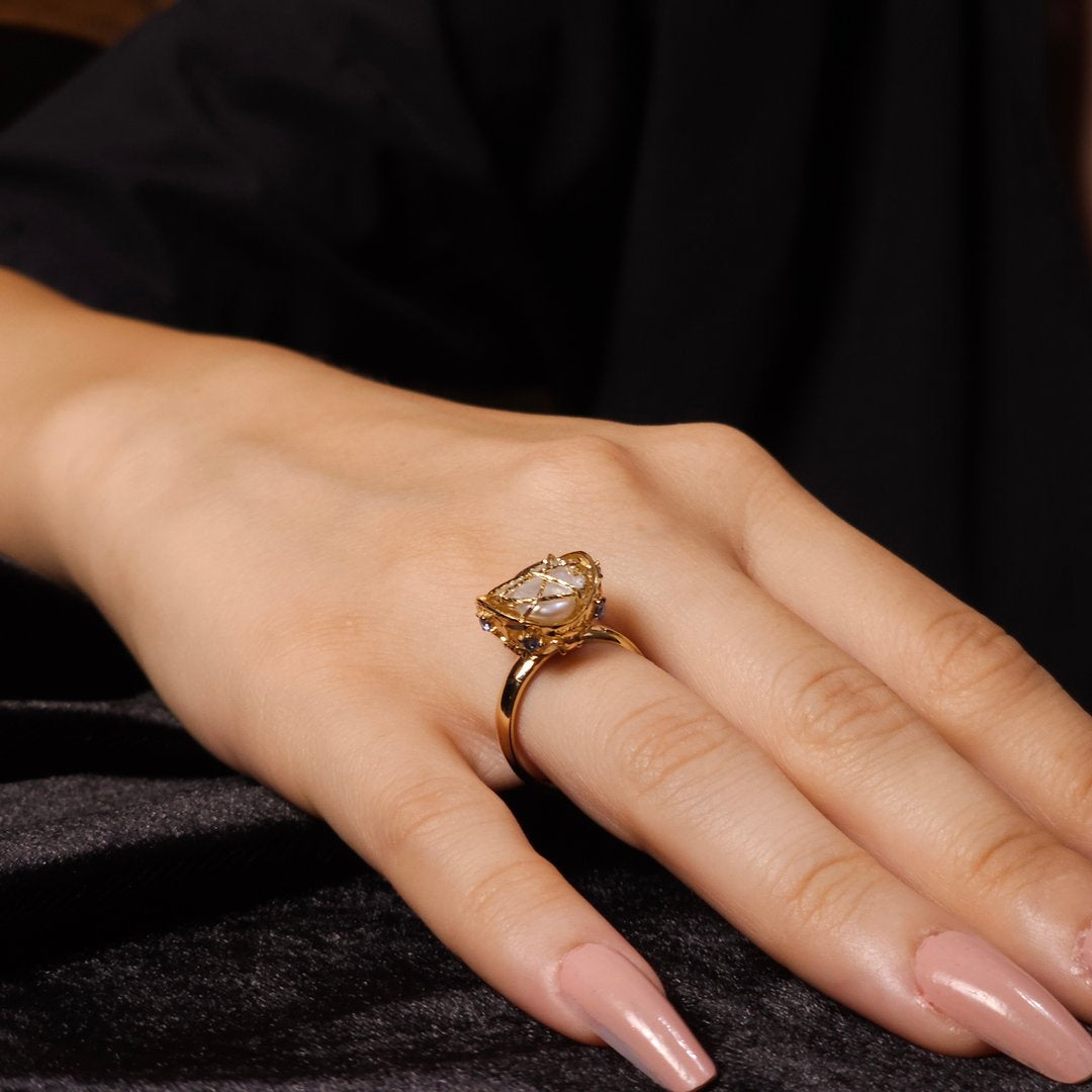 Zarif İnci Altın Yüzük