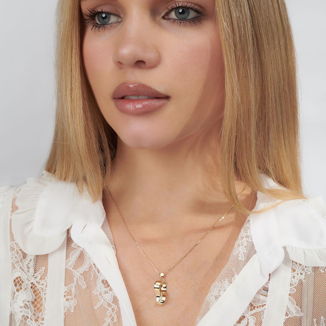 Ondulato Kıvrımlı Altın Kolye