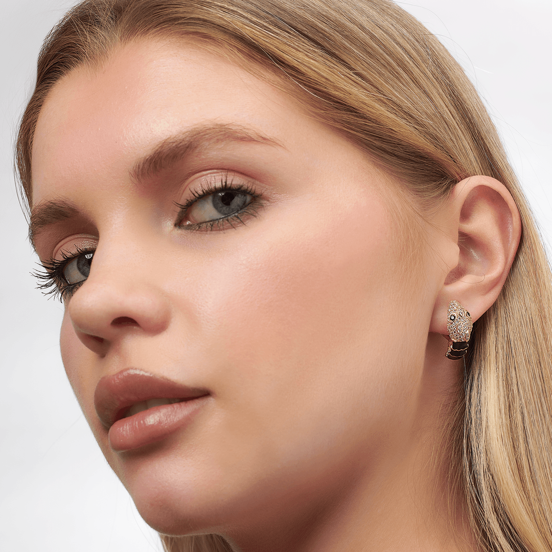 Serpente Kraliyet Yılanı Altın Küpe