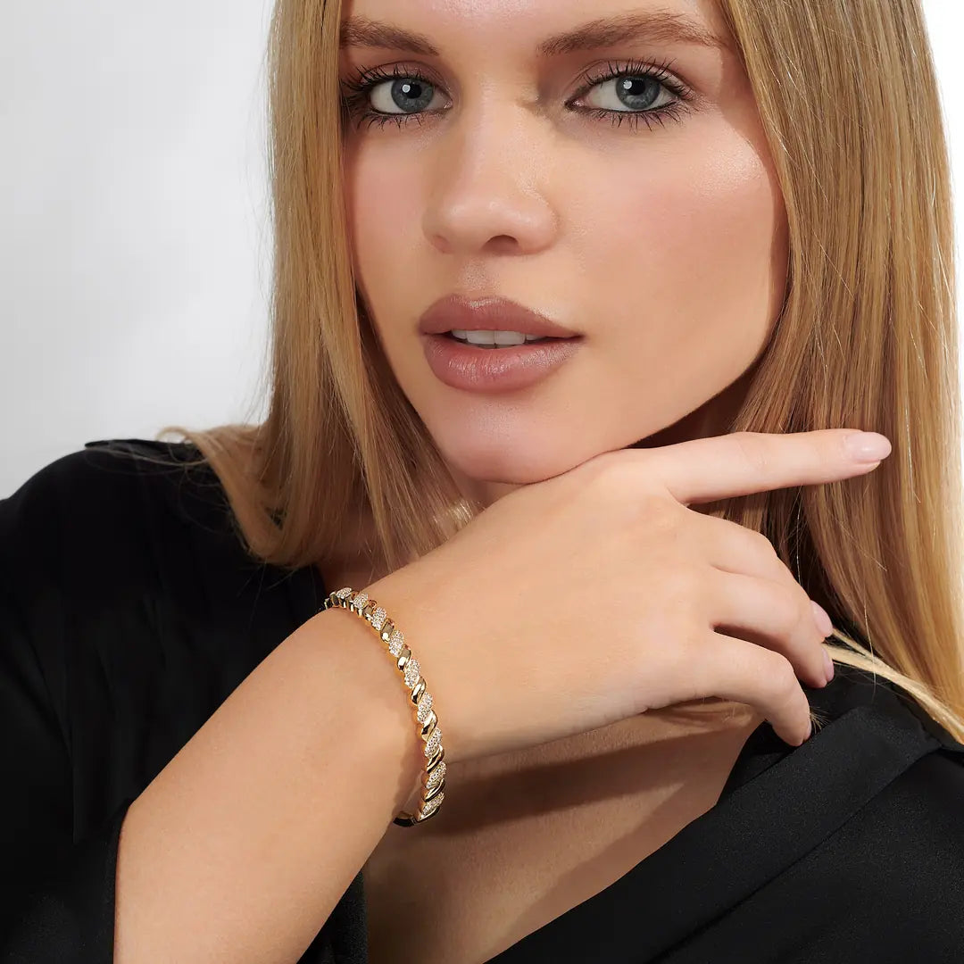 Luminoso Taşlı Altın Bileklik