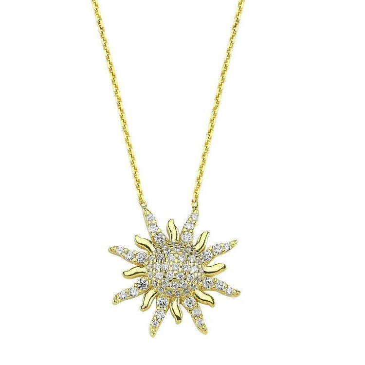 Tarot Güneşi Altın Kolye