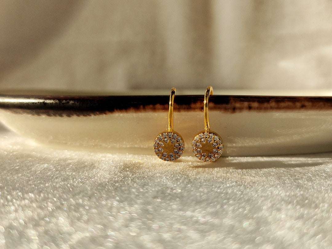 Halka Şeklinde Lever-Back Altın Küpe