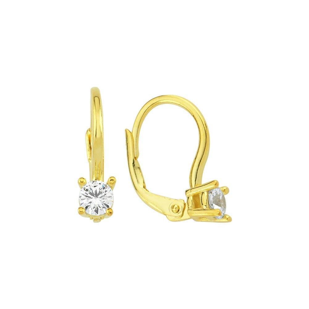 Minimal Lever-Back Altın Küpe