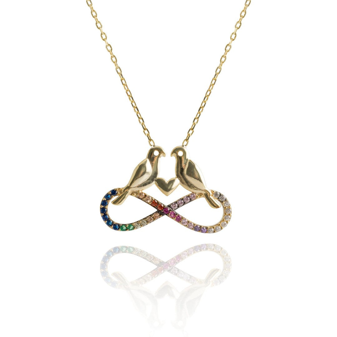 Sonsuzluk Aşk Kuş Altın Kolye