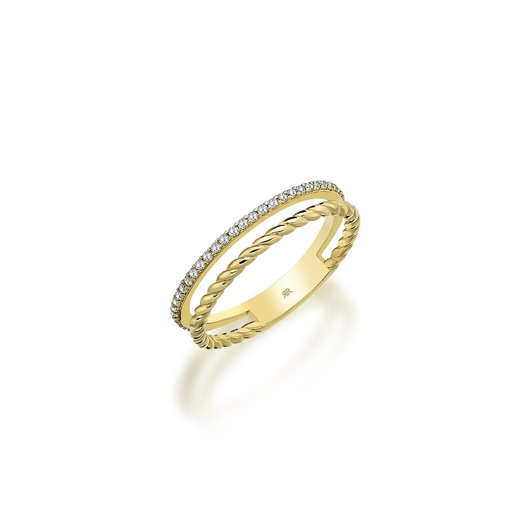 Ora Çift Bağlantılı Altın Yüzük