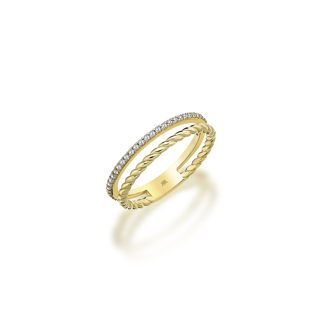 Stilla Çift Bağlantılı Altın Yüzük