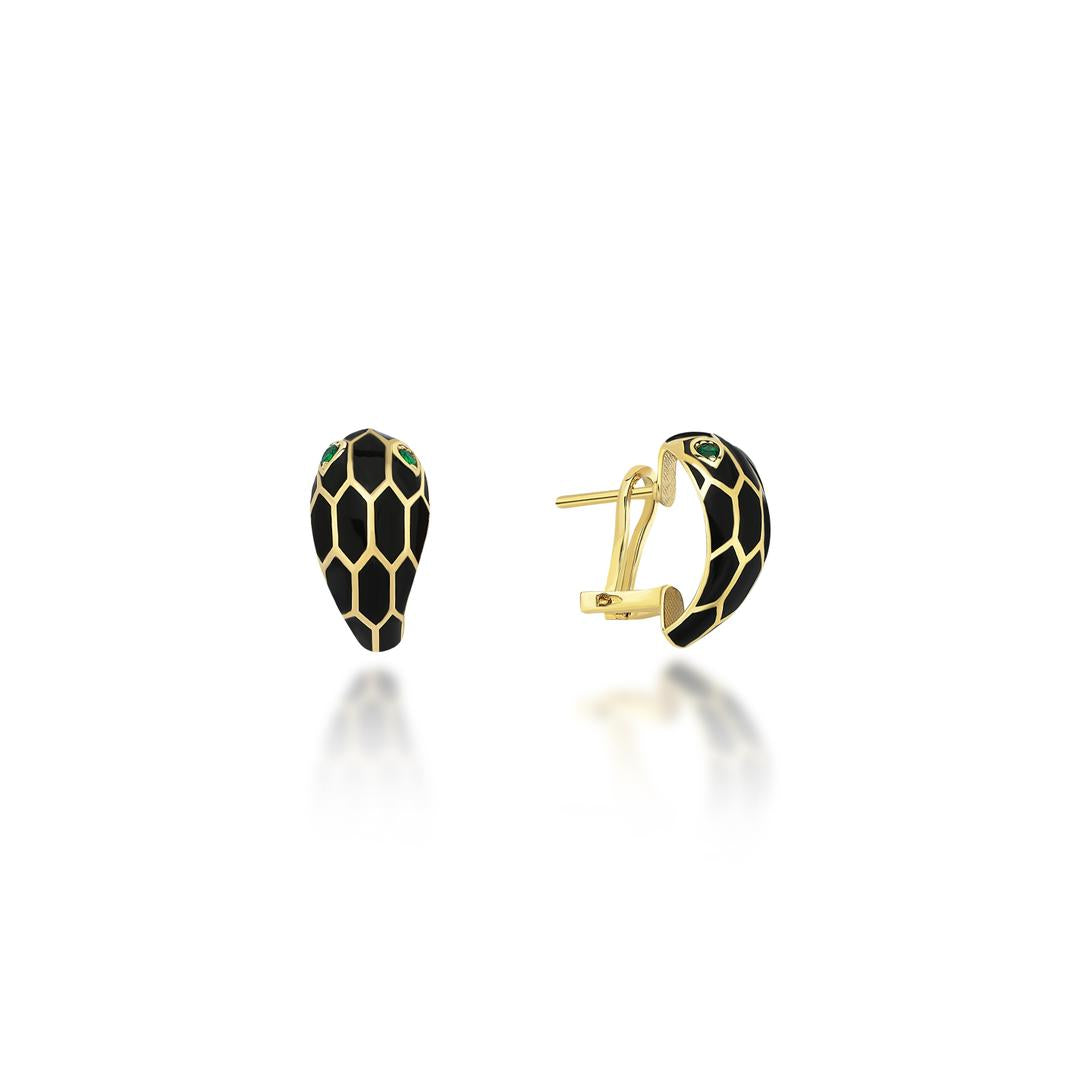 Serpente Zarif Yılan Altın Küpe