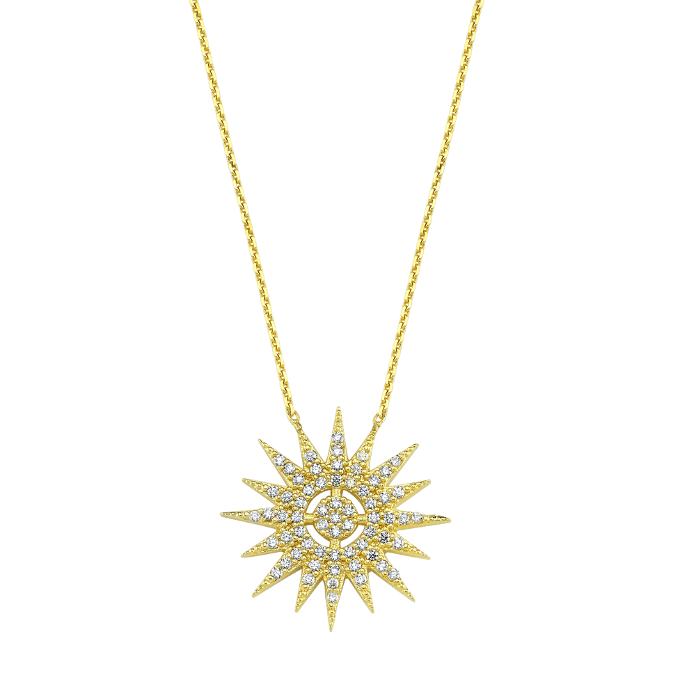 Parlayan Yıldız Altın Kolye